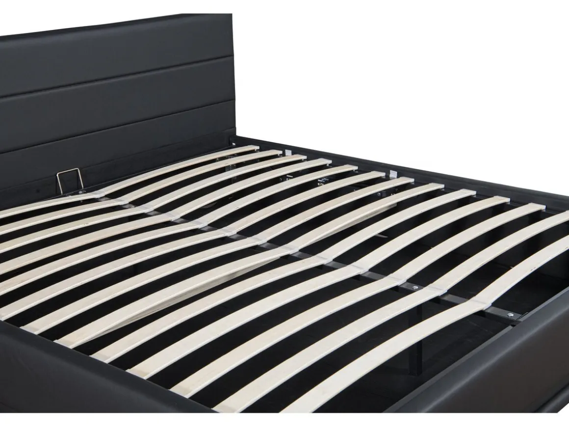 Lit LED avec coffre "Anastasia" - 140 x 190 cm - Noir