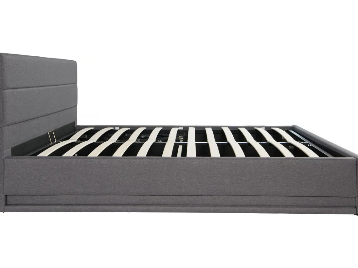 Lit LED avec coffre "Anastasia" - 140 x 190 - Gris foncé
