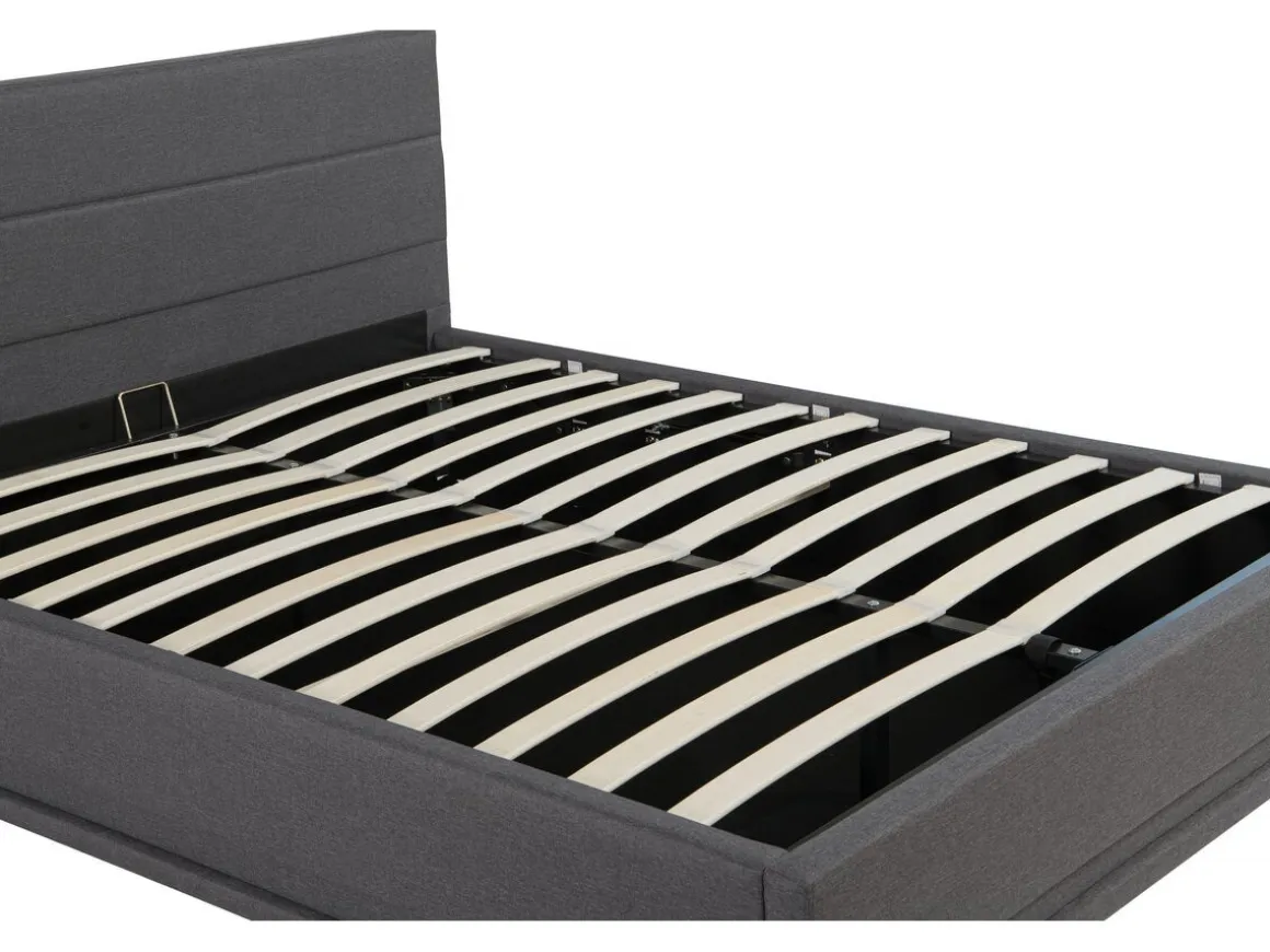 Lit LED avec coffre "Anastasia" - 140 x 190 - Gris foncé