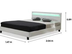 Lit LED "Maria" - 140 x 190 cm - Blanc