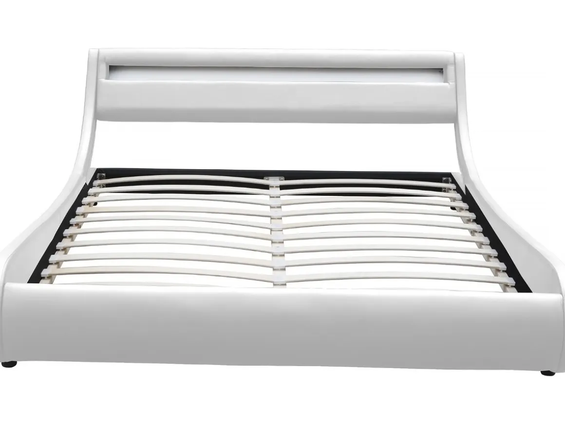 Lit LED "Natacha" - 160 x 200 cm - Blanc