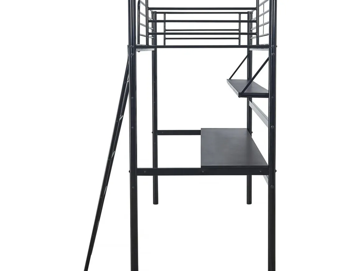 Lit mezzanine avec bureau "Alona" - 90 x 190 cm - Noir