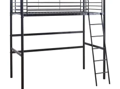 Lit mezzanine en métal "Alora" - 90 x 190 cm - Noir