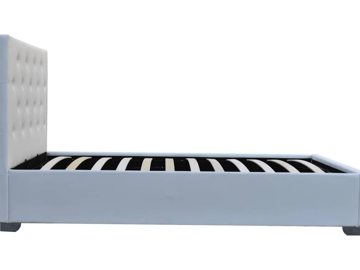 Lit simple avec coffre "Tino" - 90 × 190 cm - Blanc