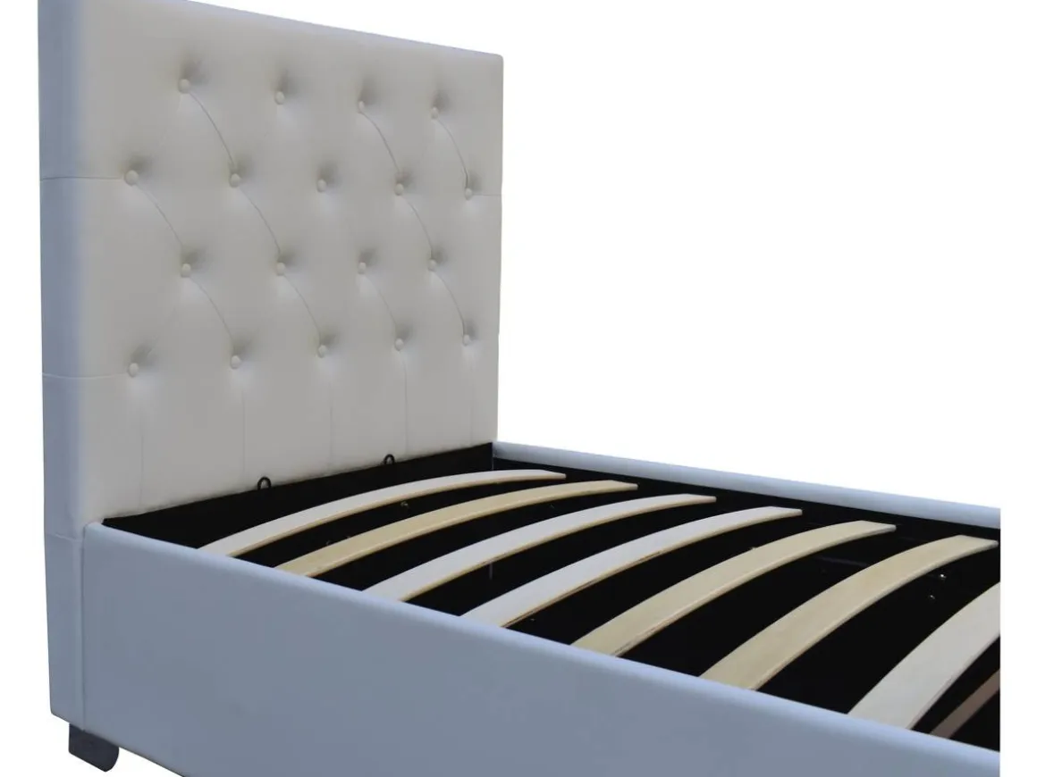 Lit simple avec coffre "Tino" - 90 × 190 cm - Blanc