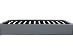 Lit simple en PVC avec coffre "Ava" - 90 x 190 cm - Gris
