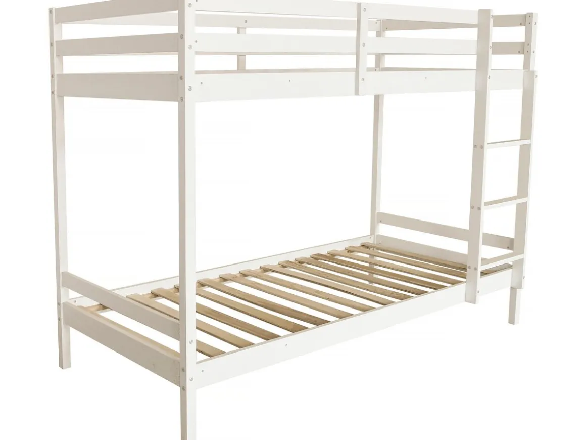 Lit Superposé bois enfant "Lionel" 90 x 190 cm - Blanc