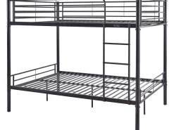 Lit superposé double "Adam" - Sommier inclus - 140 x 190 cm - Noir