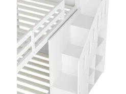 Lit superposé en bois avec escalier et rangements 