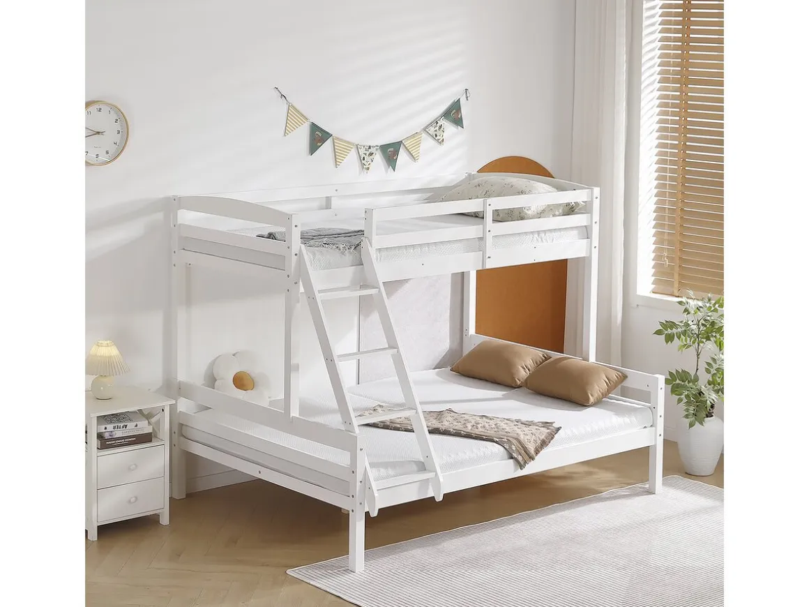 Lit Superposé en bois enfant "Léa" - Blanc