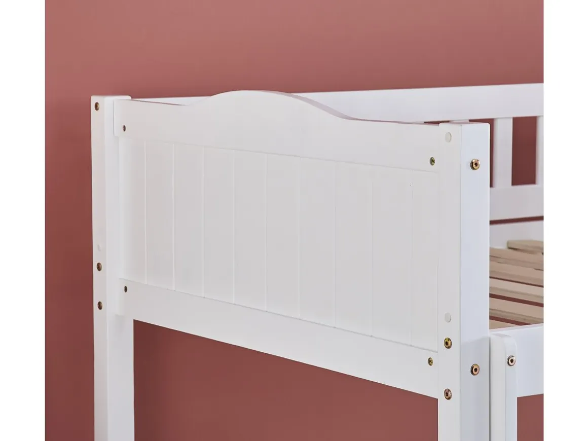 Lit superposé enfant "Gabriel" - Bois - Blanc - 90 x 190 cm