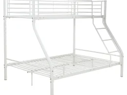 Lit superposé en métal "Leo" Sommiers inclus - 90/140 x 190 cm - Blanc
