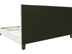 Lit tissu bouclette avec LED "Maria" 160 x 200 cm - Crème