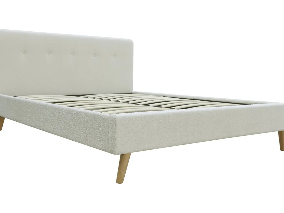 Lit tissu bouclette "Nemo" - 140 x 190 cm - Crème