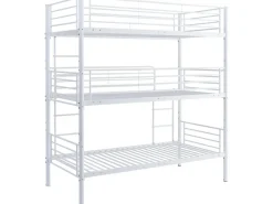 Lit triple superposé metal "Havin" - 90 x 190 cm - Blanc