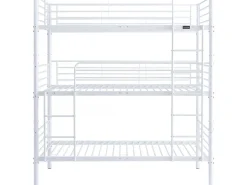 Lit triple superposé metal "Havin" - 90 x 190 cm - Blanc