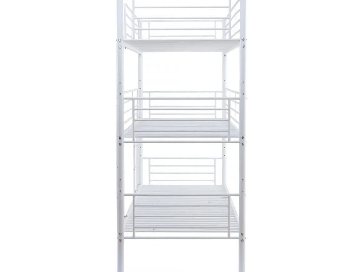 Lit triple superposé metal "Havin" - 90 x 190 cm - Blanc