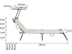 Lot de 2 bain de soleil pliable 