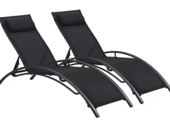 Lot de 2 bains de soleil en aluminium Beauty 