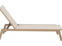Lot de 2 bains de soleil en aluminium imitation bois 