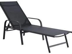 Lot de 2 Bains de soleil en métal avec accoudoirs 
