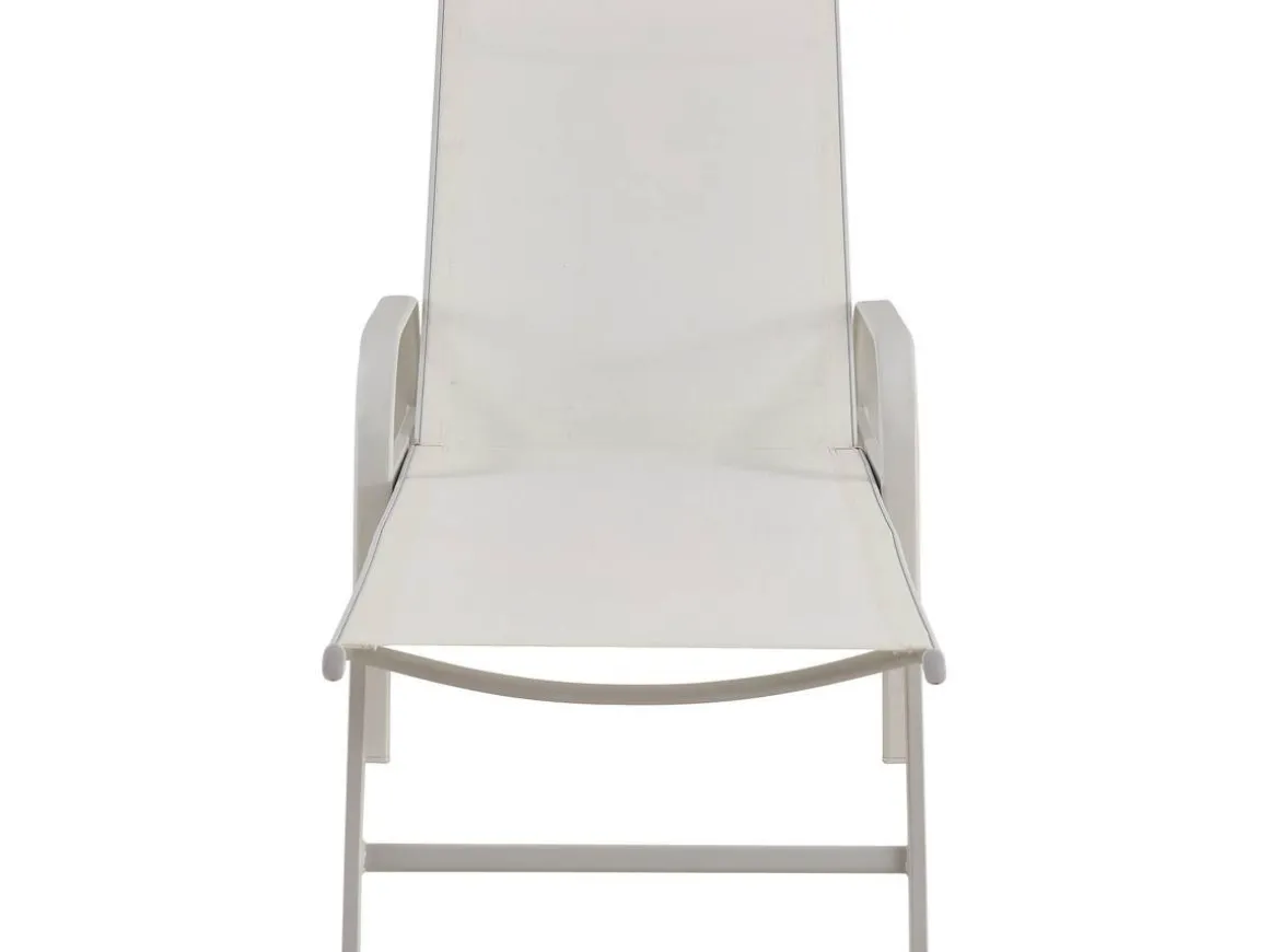 Lot de 2 Bains de soleil en métal avec accoudoirs "Farniente" - Blanc