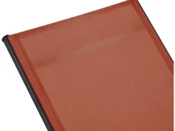 Lot de 2 bains de soleil en métal avec accoudoirs "Farniente"- Terracotta