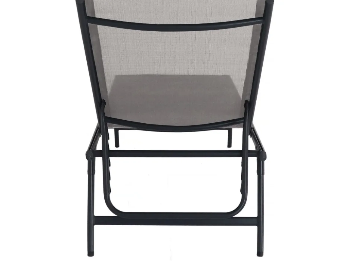 Lot de 2 bains de soleil en métal "Sublima" - 180 x 54 x 104 cm - Taupe