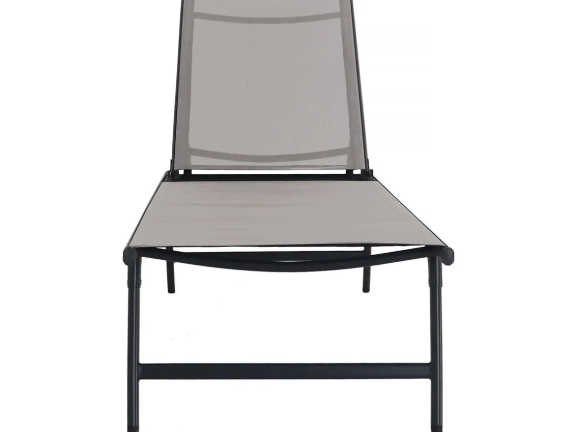 Lot de 2 bains de soleil en métal "Sublima" - 180 x 54 x 104 cm - Taupe