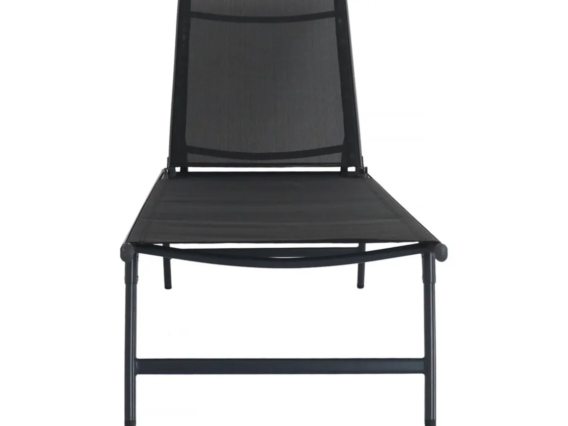Lot de 2 bains de soleil en métal "Sublima" - 180 x 54 x 104 cm - Noir