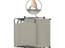 Lot de 2 bains de soleil pliable "Lazy" - Avec pare soleil - Taupe