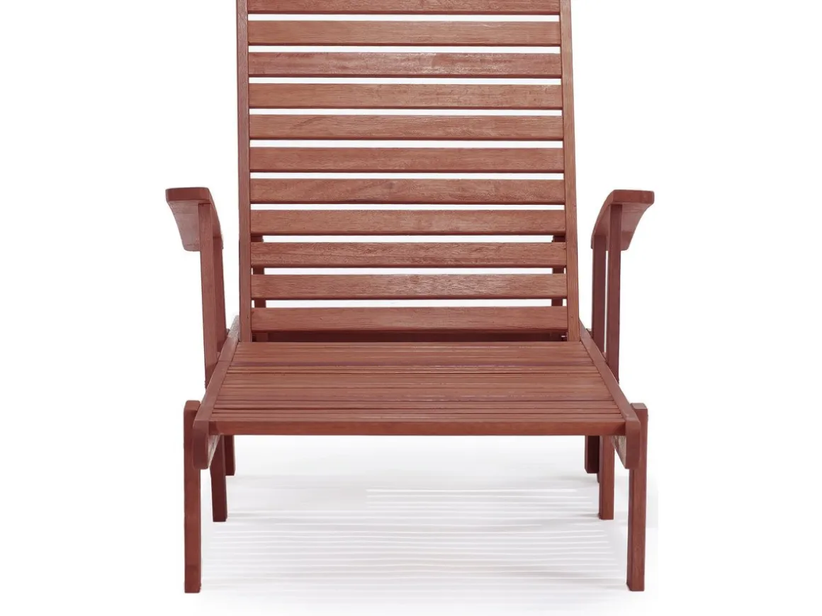 Lot de 2 bains de soleil pliant en bois exotique "Tokyo" - Mahogany - Marron acajou