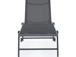 Lot de 2 bains de soleil textilène aluminium 