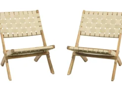 Lot de 2 chaises de jardin en bois