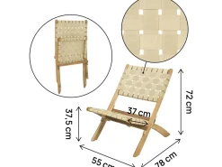 Lot de 2 chaises de jardin en bois