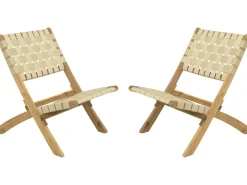 Lot de 2 chaises de jardin en bois