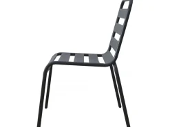Lot de 4 chaises de jardin en métal empilables "Bilbao" - Gris