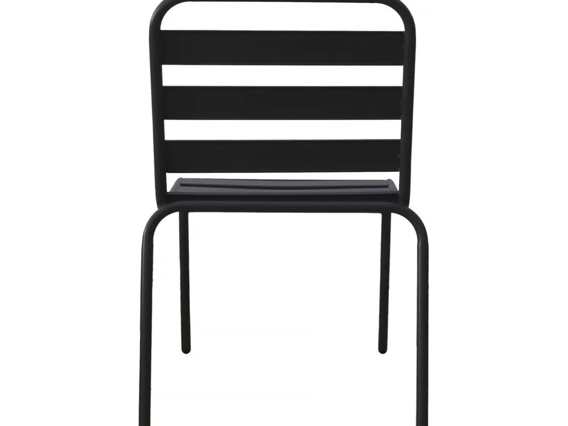 Lot de 4 chaises de jardin en métal empilables "Bilbao" - Gris