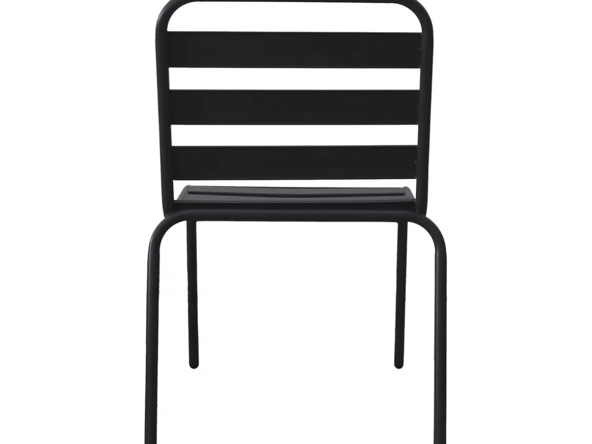 Lot de 2 chaises de jardin en métal empilables "Bilbao" - Gris