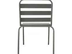 Lot de 2 chaises de jardin en métal empilables "Bilbao" - Taupe