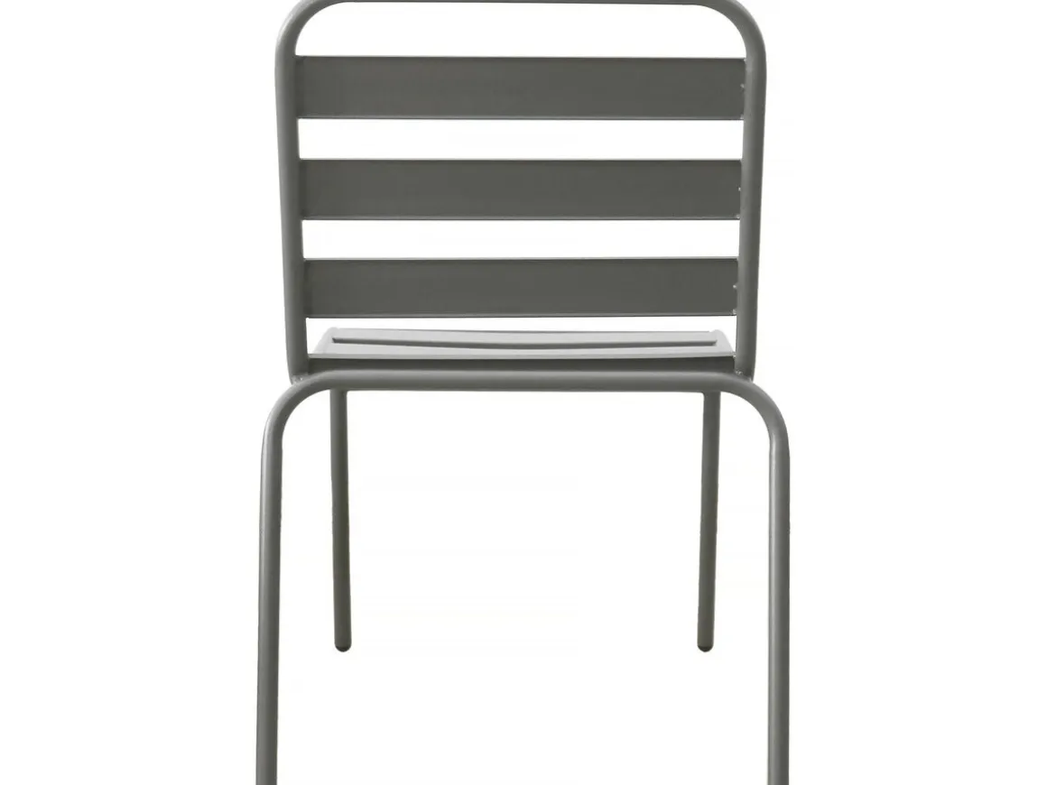Lot de 2 chaises de jardin en métal empilables "Bilbao" - Taupe