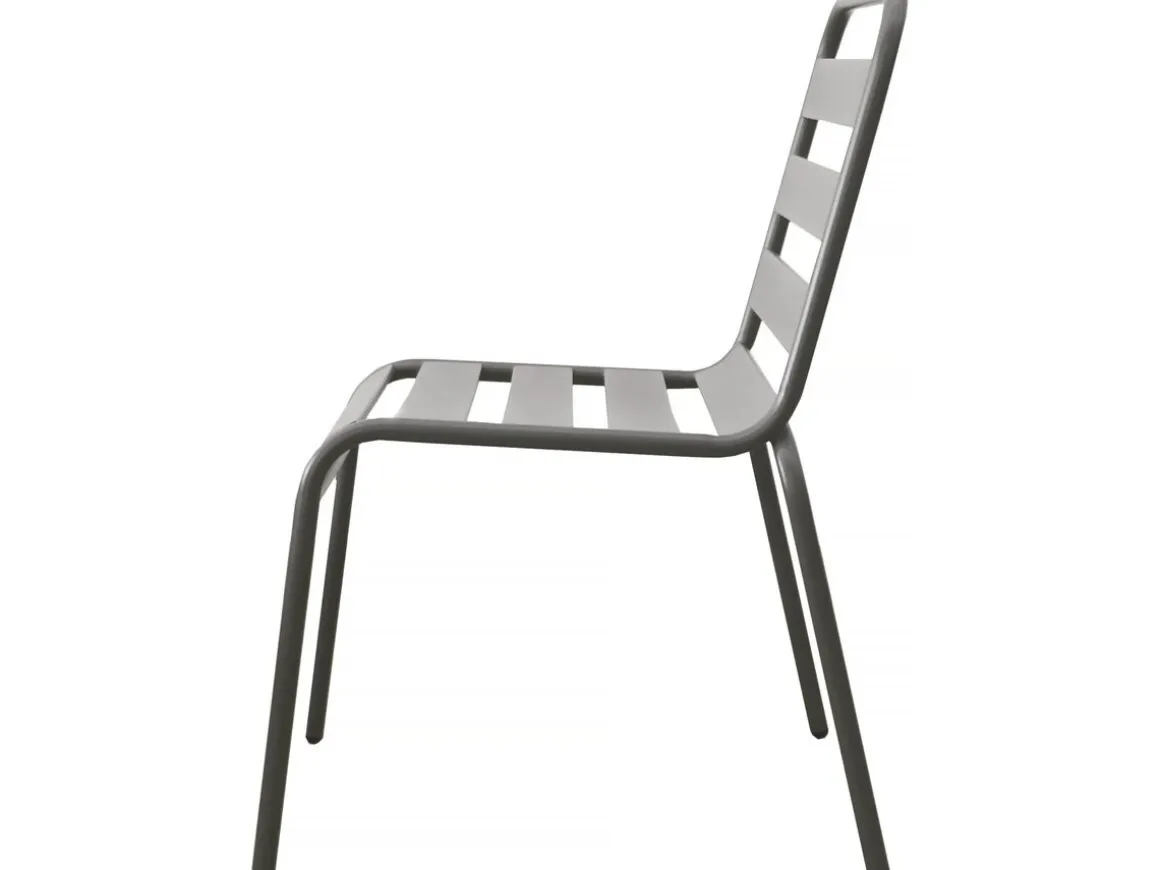 Lot de 2 chaises de jardin en métal empilables "Bilbao" - Taupe