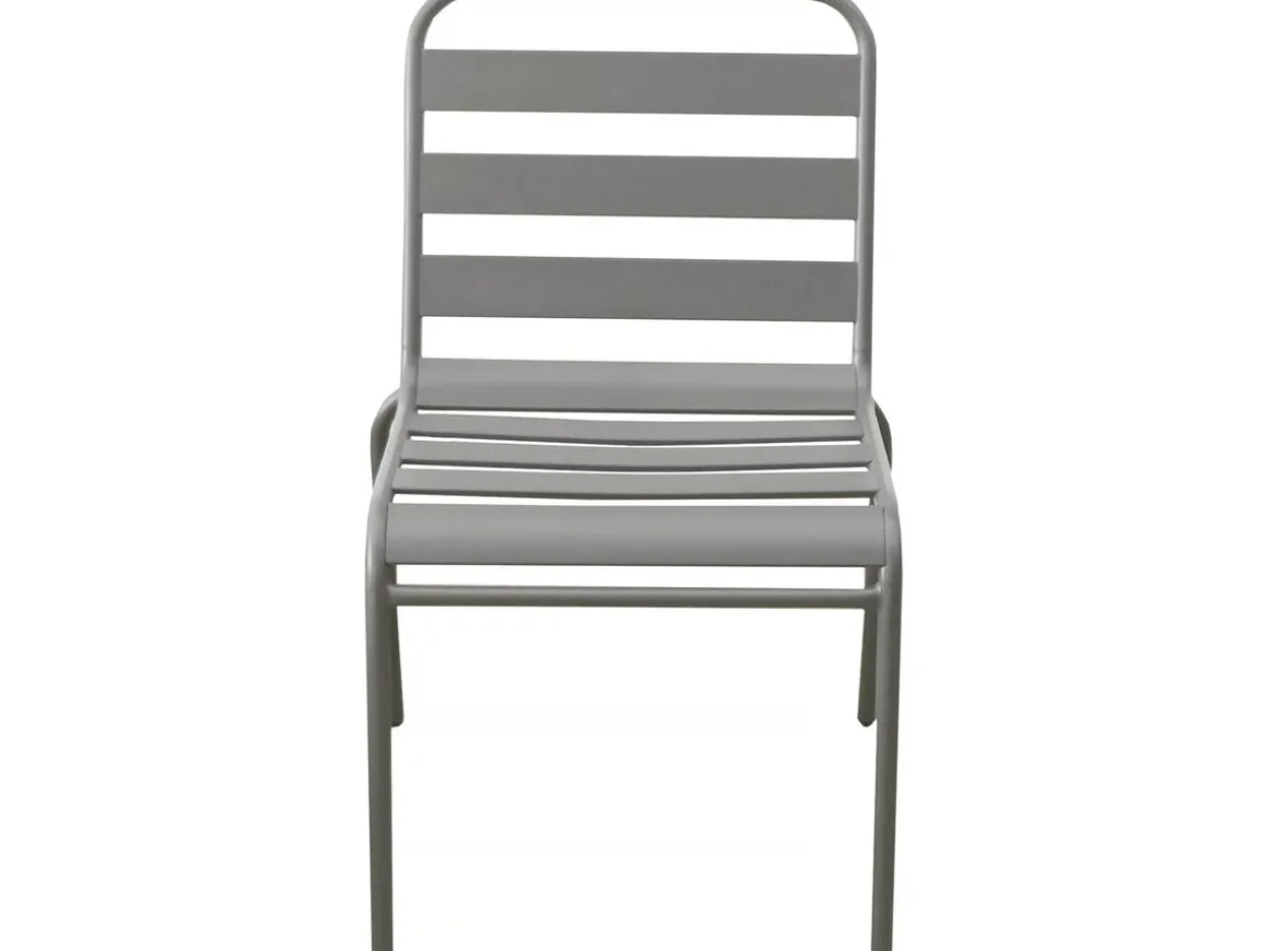 Lot de 2 chaises de jardin en métal empilables "Bilbao" - Taupe