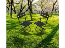 Lot de 2 chaises de jardin pliable en plastique 