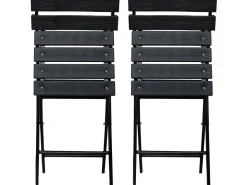 Lot de 2 chaises de jardin pliable en plastique 
