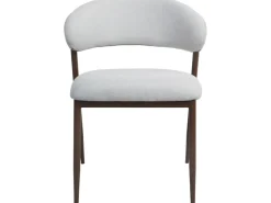 Lot de 2 chaises de salle à manger en tissu et métal "Edena" - Gris clair