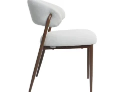 Lot de 2 chaises de salle à manger en tissu et métal 