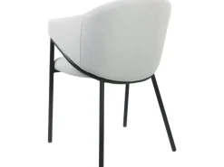 Lot de 2 chaises de salle à manger en tissu et métal "Auralis" - Gris clair