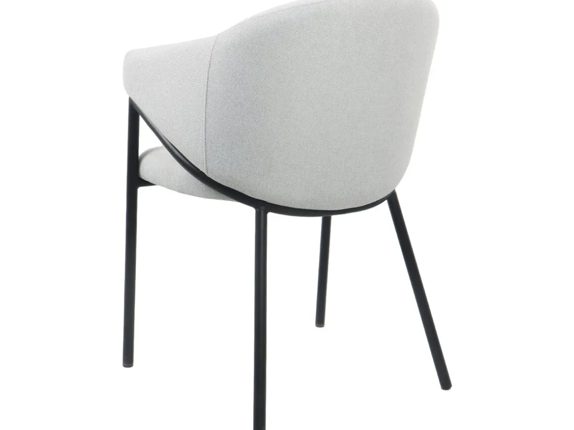 Lot de 2 chaises de salle à manger en tissu et métal "Auralis" - Gris clair