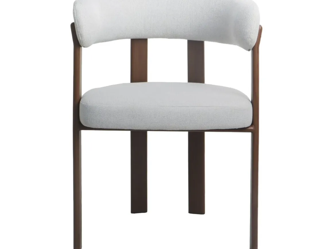 Lot de 2 chaises de salle à manger avec accoudoirs "Opale" - Gris clair